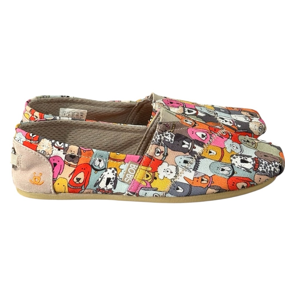 Skechers BOBS Dog Print Slip On Memory Foam Shoes Size 7 - Picture 4 of 7